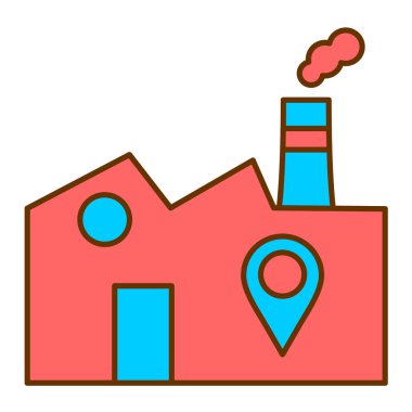 Bina. Web simgesi basit illüstrasyon