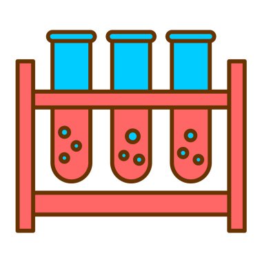 test tüpleri, basit düz renk simgesi.