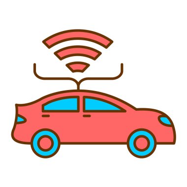 Wi-Fi sinyal ikon vektör illüstrasyon tasarımı olan araba