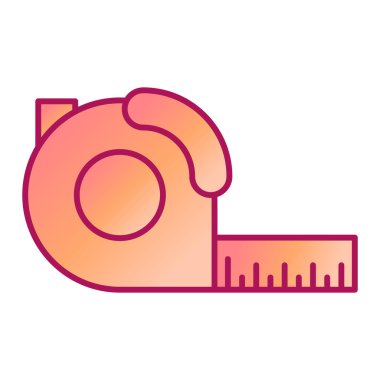 mezura çizgisi simgesi vektörü. İnşaat aleti tabelası. izole edilmiş sınır sembolü çizimi