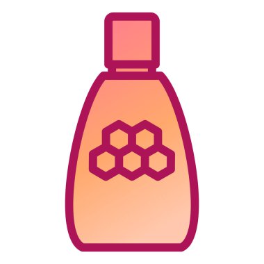 Bal şişesi ikonu. Su kavanozu vektör tasarımının basit bir çizimi. projeniz için pembe renk