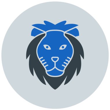 aslan yüzü ikon vektör illüstrasyonu