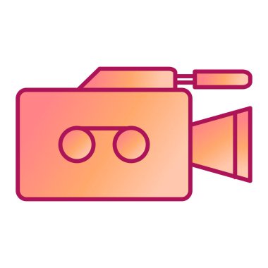 Video kamera simgesi. Web tasarımı için sinema film vektör simgelerinin düz çizimi
