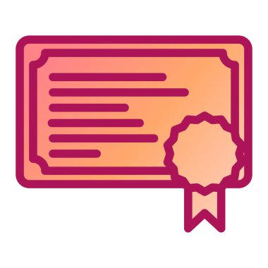 Sertifika. Web simgesi basit illüstrasyon