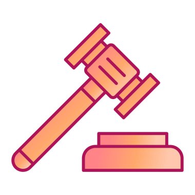 Çekiç simgesi vektörü web ve mobil uygulama tasarımı için beyaz arkaplanda izole edilmiş, açık artırma logosu konsepti