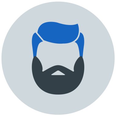 Erkek yüzü ikonu. Beyaz arkaplanda izole edilmiş web tasarımı için sakallı erkek vektör simgelerinin basit çizimi 