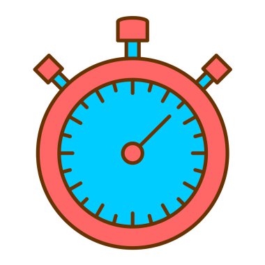 Kronometre simgesi. Web için zamanlayıcı vektör simgelerinin düz çizimi