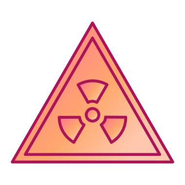 Radyasyon tehlike işareti ikon vektörü. Tehlike sembolü izole edilmiş sınır çizimi