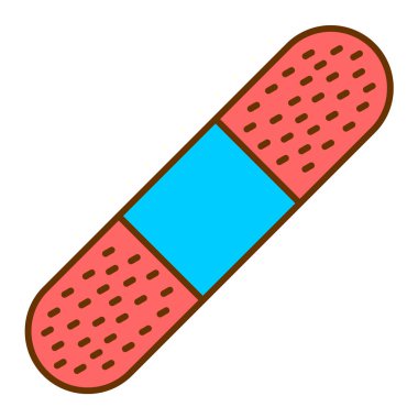 Beyaz arkaplan üzerine bandaj alçı simgesi