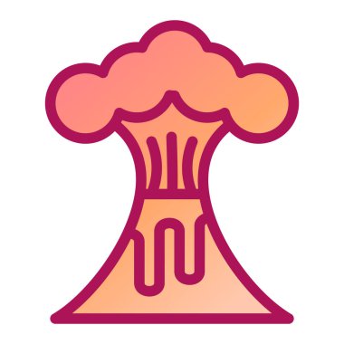 Beyaz arkaplanda izole edilmiş volkan simgesinin vektör çizimi