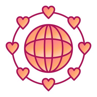 kalp ve aşk vektör çizimi tasarımı