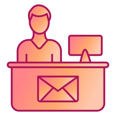 Dizüstü bilgisayarı ve e- posta vektör simgesi olan adam