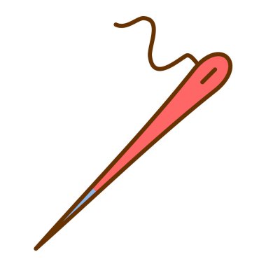 Örgü iğnesi ikonu. düz tasarım biçimi