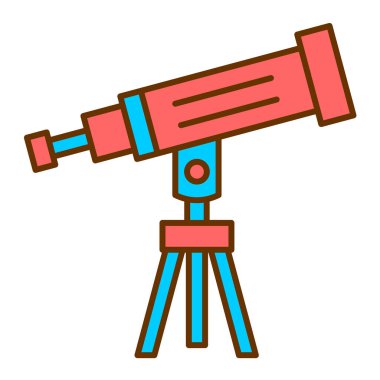 Teleskop. Web simgesi basit illüstrasyon