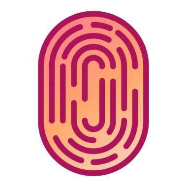 parmak izi vektör simgesi. Düz çizim. 10 saniye.