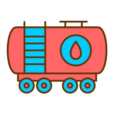 Petrol tankeri ikonu vektörü. Düz çizim. 10 saniye.