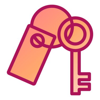 anahtar kilit ikon vektörü. Taslak asma kilit anahtarı işareti. izole edilmiş sınır sembolü çizimi