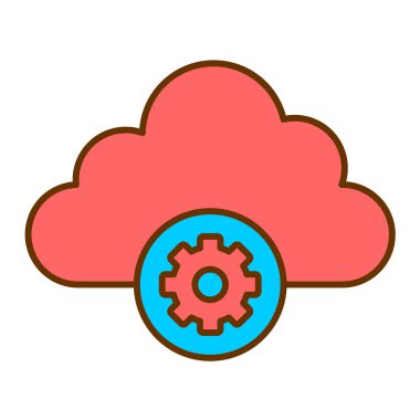 Bulut hesaplama teknolojisi ikon vektör çizimi tasarımı