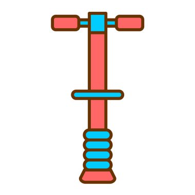 beyaz arkaplan üzerinde çizgi pogo simgesi