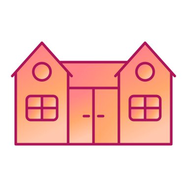 Ev binası ikonu. Web için ev vektör simgelerinin özet çizimi