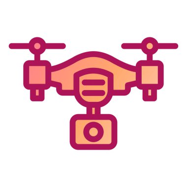 İHA kamera simgesi. Web için kuadrokopter vektör simgelerinin basit illüstrasyonu