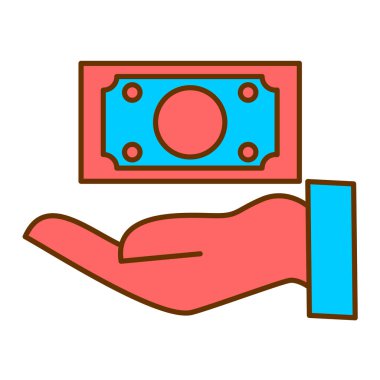 Eldeki para. Web simgesi basit tasarım