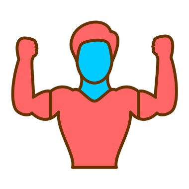 fitness ve vücut geliştirme konsepti ikon tarafından temsil ediliyor. beyaz üzerinde izole edilmiş web tasarımı için kas atleti vektör simgeleri çizgi filmi