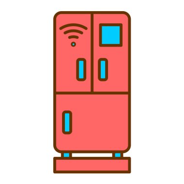 Buzdolabı simgesi beyaz arkaplanda izole edilmiş. vektör illüstrasyonu