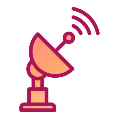 uydu anten vektörü düz simge