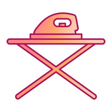 Ütü yapıyorum. Web simgesi basit illüstrasyon