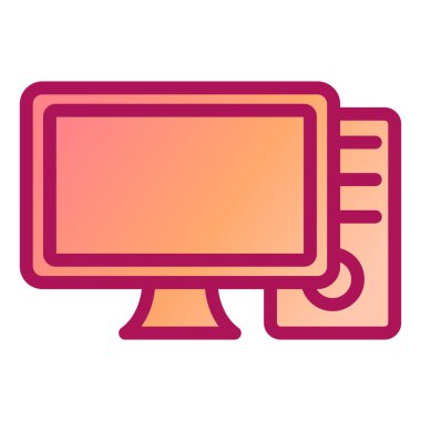 bilgisayar monitörü ikon vektör illüstrasyonu