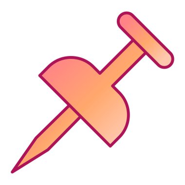 pin vektörü düz renk simgesi