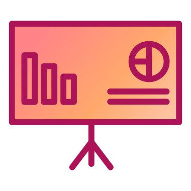 iş sunumu düz vektör simgesi