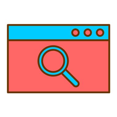 tarayıcı arama simgesi vektör illüstrasyonu