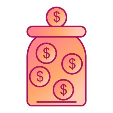 Para çantası ikonu. Düz dizayn. vektör illüstrasyonu.