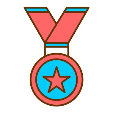 Kurdele ikon vektör illüstrasyon tasarımı madalyası