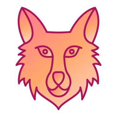 Fox baş simgesi vektör illüstrasyonu