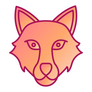 Tilki başı simgesi, vektör illüstrasyonu izole edildi