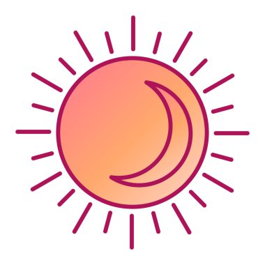 Güneş ve Ay ikonu. vektör illüstrasyonu