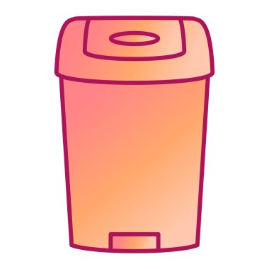 Çöp kutusu simgesi, vektör illüstrasyonu basit tasarım