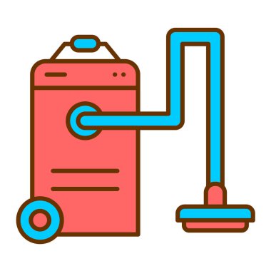 Elektrik süpürgesi ikon vektörü. İnce çizgi işareti. İzole edilmiş kontür sembolü gösterimi