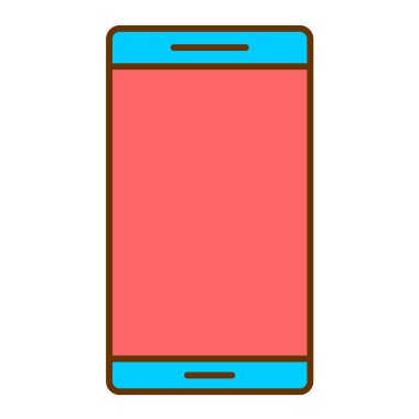 Akıllı telefon aygıtı teknolojisi aygıtı ve iletişim teması izole edilmiş tasarım vektörü illüstrasyonu