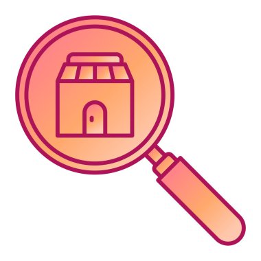 Alışveriş arabası çizimi olan büyüteç