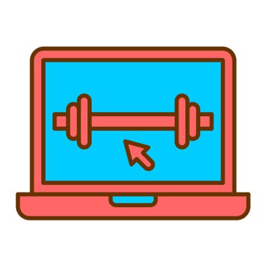 Halter ikonlu bir laptop. vektör illüstrasyonu