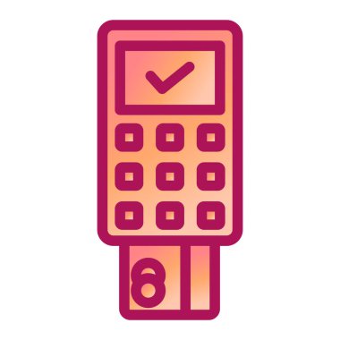 ATM makine simgesi vektörü. İnce çizgi işareti. izole edilmiş sınır sembolü çizimi