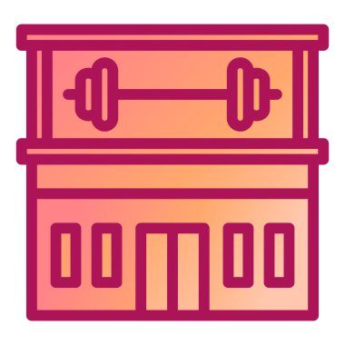 Spor salonu. Web simgesi basit illüstrasyon