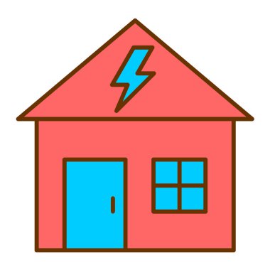 Güneş paneli ikon vektör illüstrasyon tasarımı olan ev