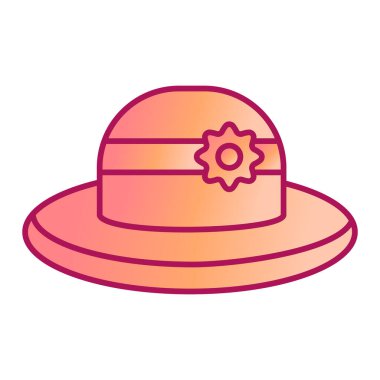 Plaj şapkalı şapka ikon vektör illüstrasyon tasarımı