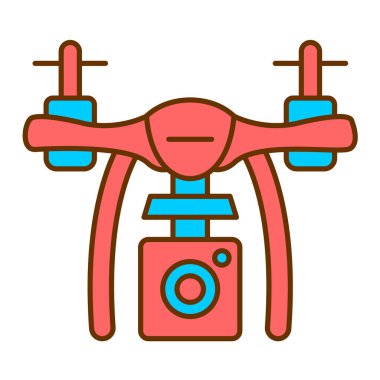 İHA vektör simgesi. Düz çizim. 10 saniye.