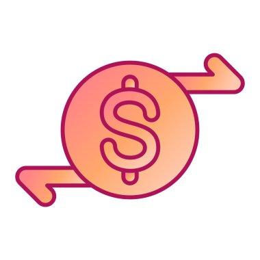 Dolar para ikonu vektör illüstrasyonu